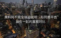 黑料网不完全体验说明：与同类平台放在一起的直观对比