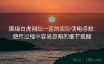 围绕白虎网站一区的实际使用感想：使用过程中容易忽略的细节提醒