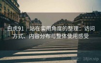 白虎91｜站在实用角度的整理：访问方式、内容分布与整体使用感受
