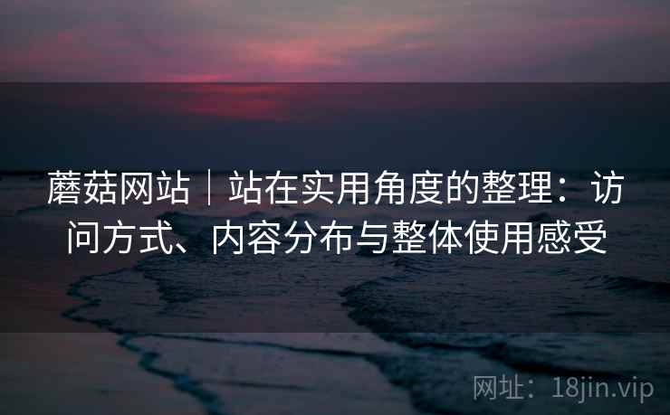 蘑菇网站｜站在实用角度的整理：访问方式、内容分布与整体使用感受  第1张