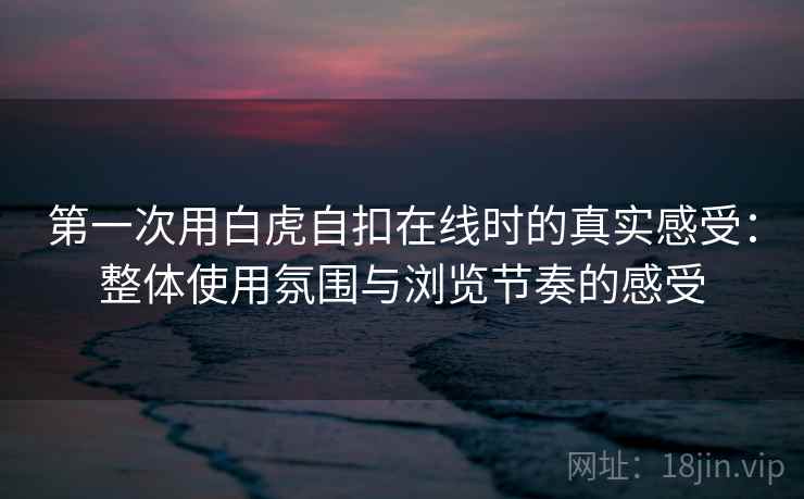 第一次用白虎自扣在线时的真实感受：整体使用氛围与浏览节奏的感受  第2张