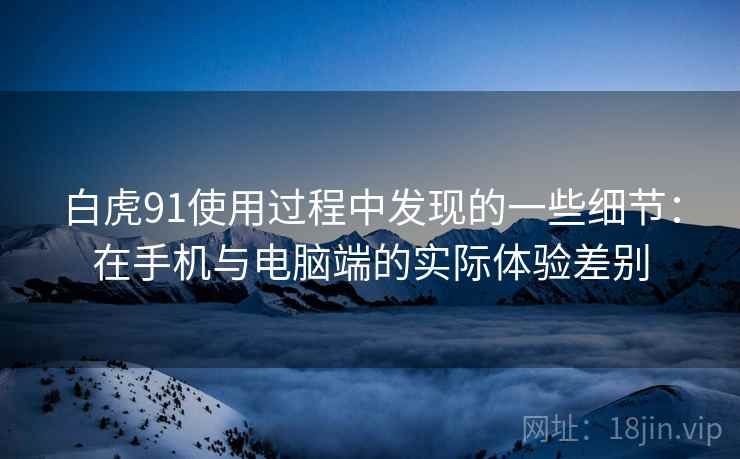 白虎91使用过程中发现的一些细节：在手机与电脑端的实际体验差别  第1张
