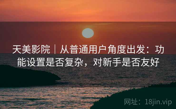 天美影院｜从普通用户角度出发：功能设置是否复杂，对新手是否友好  第1张