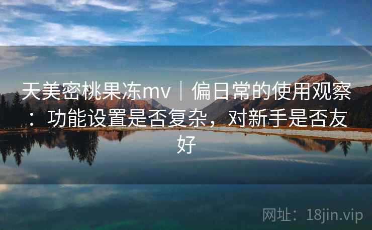 天美密桃果冻mv｜偏日常的使用观察：功能设置是否复杂，对新手是否友好  第1张