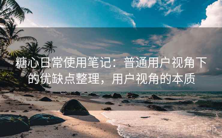 糖心日常使用笔记：普通用户视角下的优缺点整理，用户视角的本质  第2张